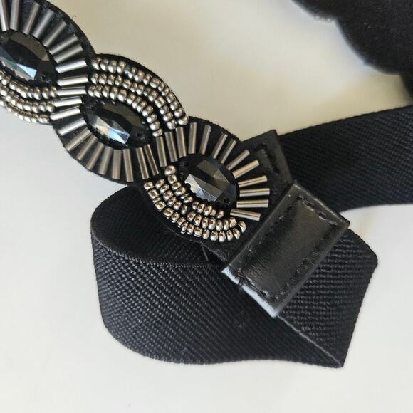 Scallop Beaded Elastic Stretch Belt Black Silver‎ Grey OS - Picture 4 of 6